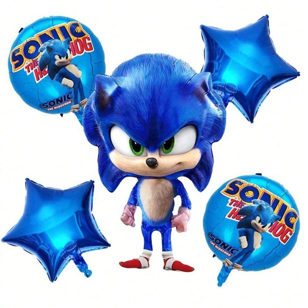 

Sonic-themed Sonic Cartoon Balloon Set for Birthday Party Decoration Sonic five-piece set - a