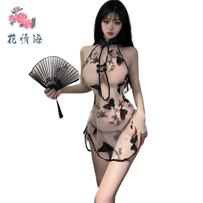Sex underwear sexy temptation retro hollow perspective embroidery outfit hot passion