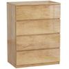 Chest of Drawers 4 Drawers Storage Furniture Without Handles Minimalist Design 60 X 40 X 80 Cm Natural