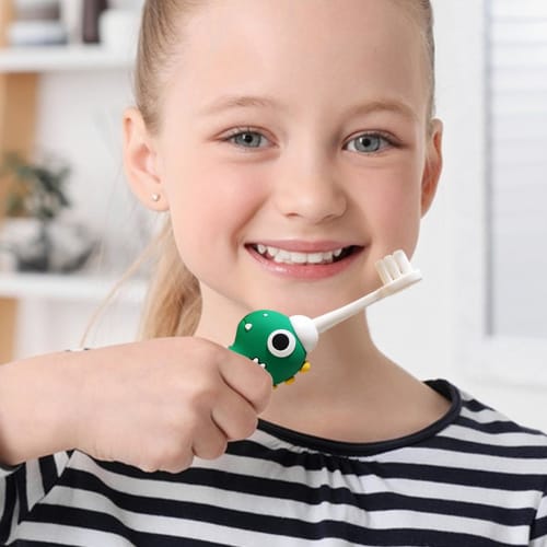 Soft Toddler Toothbrush, Dinosaur Kids Toothbrush, Soft Bristle Toddler Training Toothbrush with Child-Sized Brush Head, Soft Bristle Kids Toothbrush,