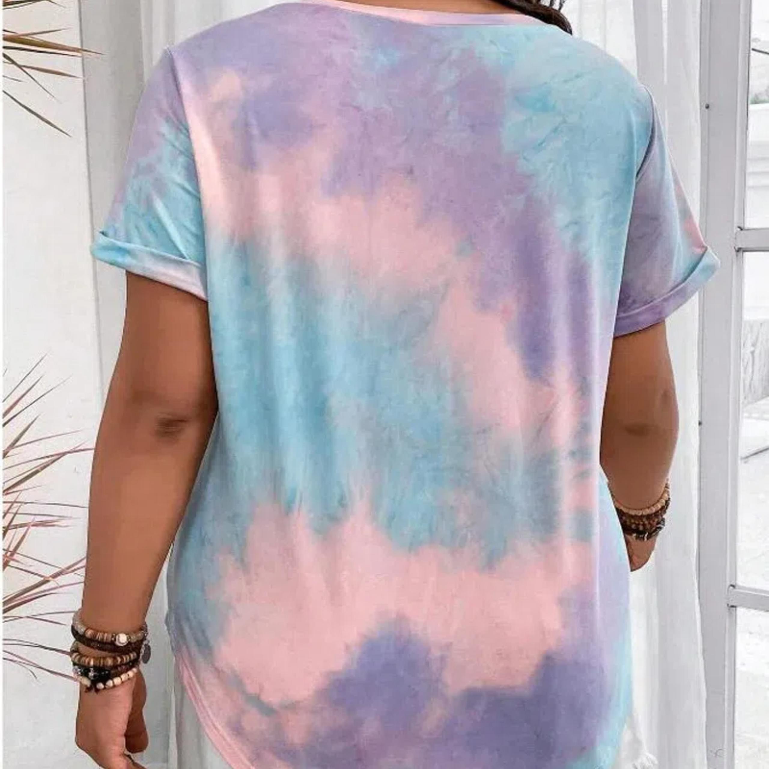 

New Plus Size European and American Women s Casual V-neck Printed Pocket T-shirt 5XL