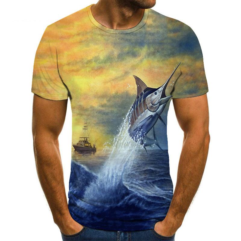 Men Leisure 3D Printing T Shirt Funny Fish Print Tees Men/Women T-shirt Hip Hop Streetwear Oversized Harajuku Tops
