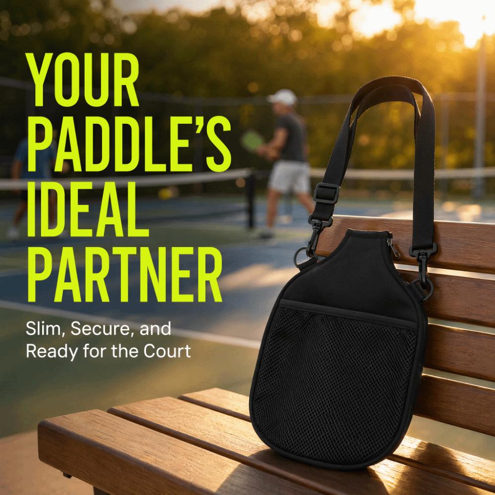 Detachable Clips Pickleball Paddle Cover Mesh Pocket Pickleball Paddle Bag Outdoor Sports