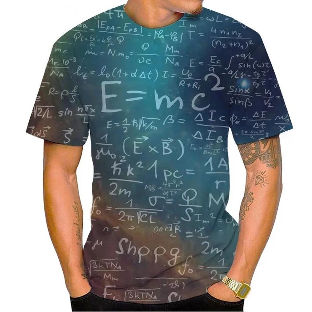 Letní móda Nové matematické vzorce 3D potisk Tričko Číslo Kulatý výstřih Krátký rukáv Rovnice Unisex Dětské Horký prodej Ležérní top