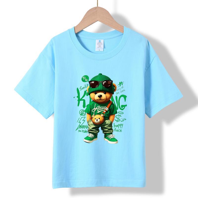 XH04 MINISO 2026 Summer New Printed Cotton Round Neck T-shirt for Children Aged 1-16, Boys and Girls