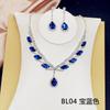 Fashion Two Piece Classic Christian Elegant Christmas Versatile Crystal Bridal Water Drop Rhinestone Necklace Jewelry Sets