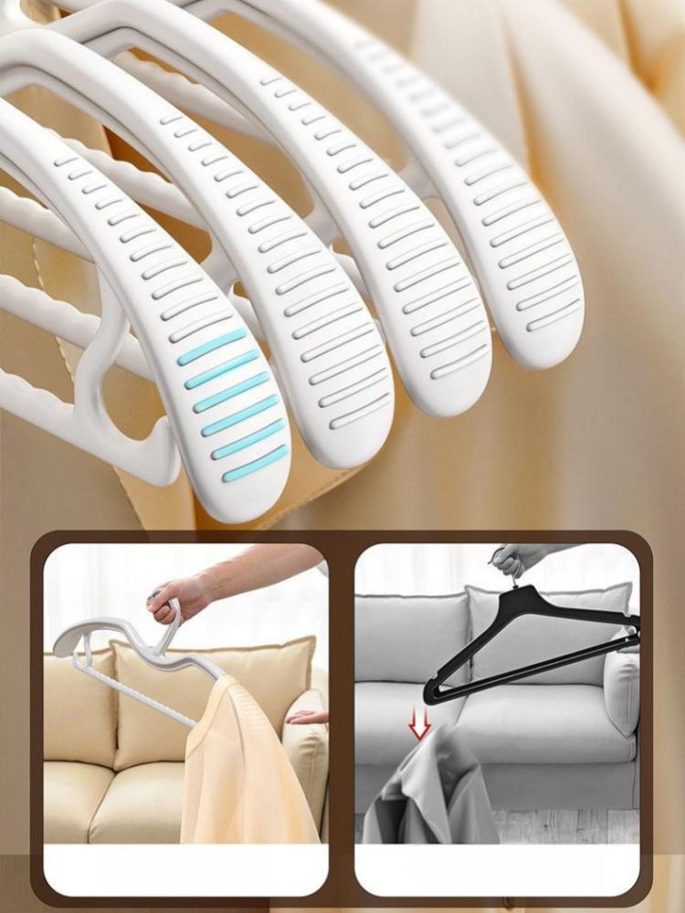 10Pcs Wide Shoulder Hangers, Short Neck 8cm Lift Non-Slip No Trace Clothes Hangers, Space Saving Closet Organizer for Home Dorm