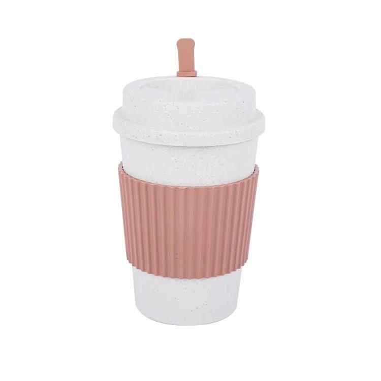 Wheat Straw Coffee Cup, European Portable Water Cup, Outdoor Leisure Cup, Personalized With Lid