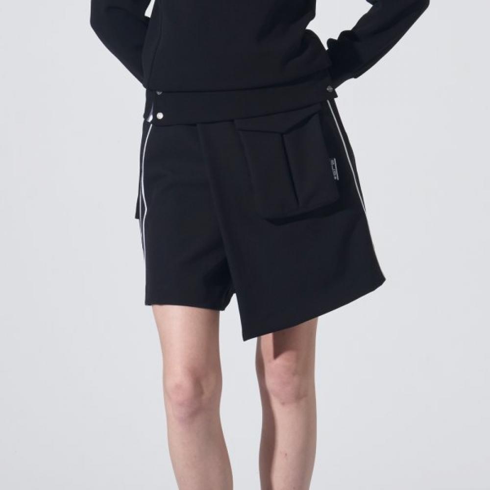 Blu Dot Out Pocket Wrap Skirt Pants Bk 026