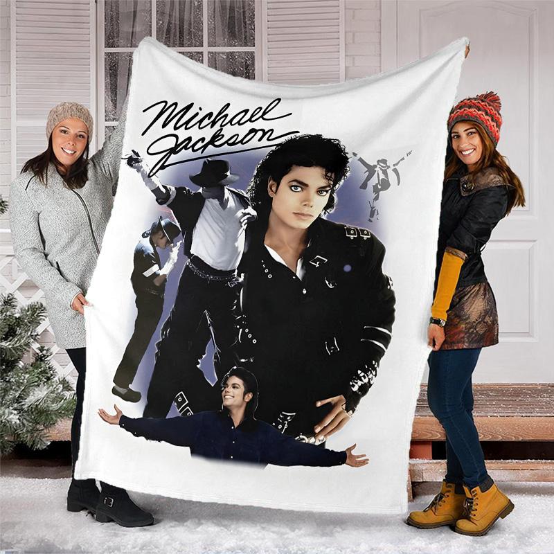 1pc Michael Jackson Theme Blanket - Digital Print, Polyester, Cozy for All Seasons, Perfect for Outdoor, and Travel