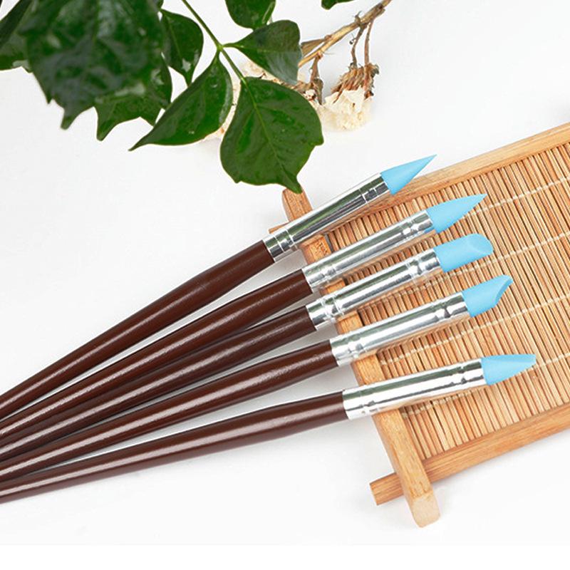 Silicone Brush & Detail Tool Set: 5-Piece Anti-Fingerprint Polymer Clay Set