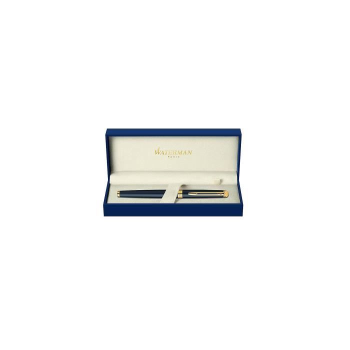WATERMAN Hemisphere stylo plume, noir mat, plume moyenne, attributs dorés, Coffret cadeau