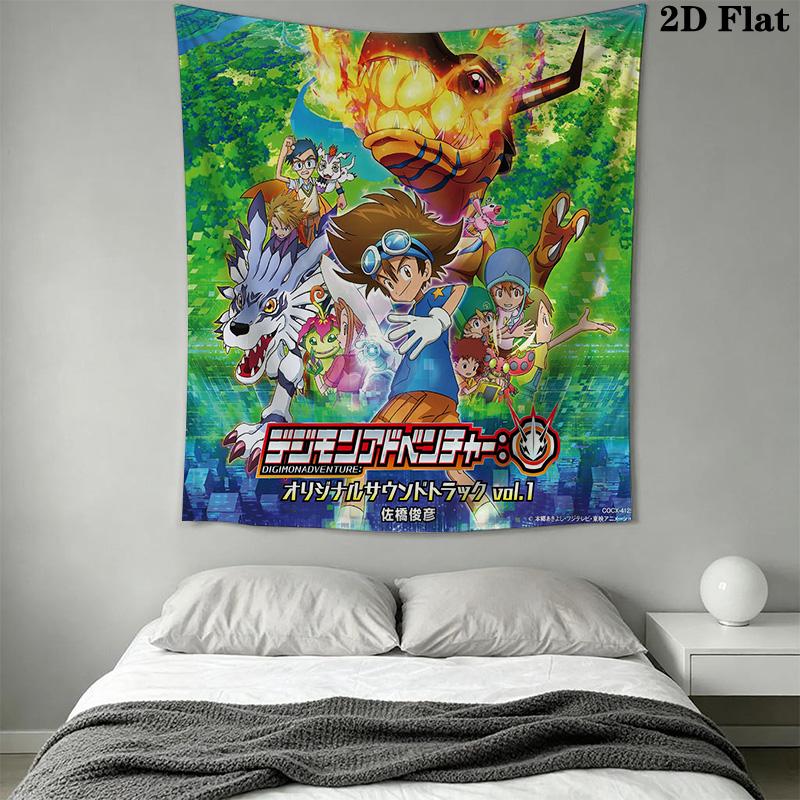Digimon Ultimate Adventure Tapestry Background Cloth Fashion Print Homestay Soft Decoration Tapestry Background Cloth Soft