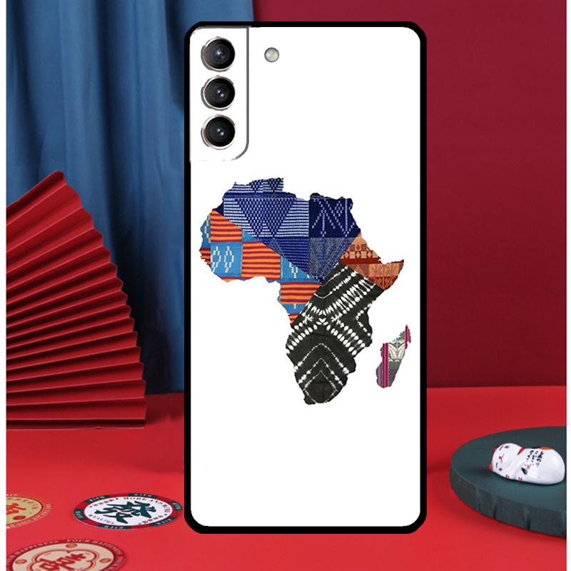 Map of Africa African Fabrics Phone Case For Samsung Galaxy S25 S24 Ultra S9 S10 S20 S21 S22 S23 Plus S24 FE Back Cover