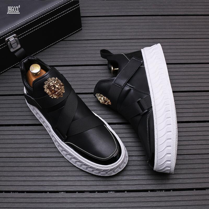 Novos tênis casuais esportivos de cano alto de luxo para homens sapatos de sola maciaZapatos Hombre b9