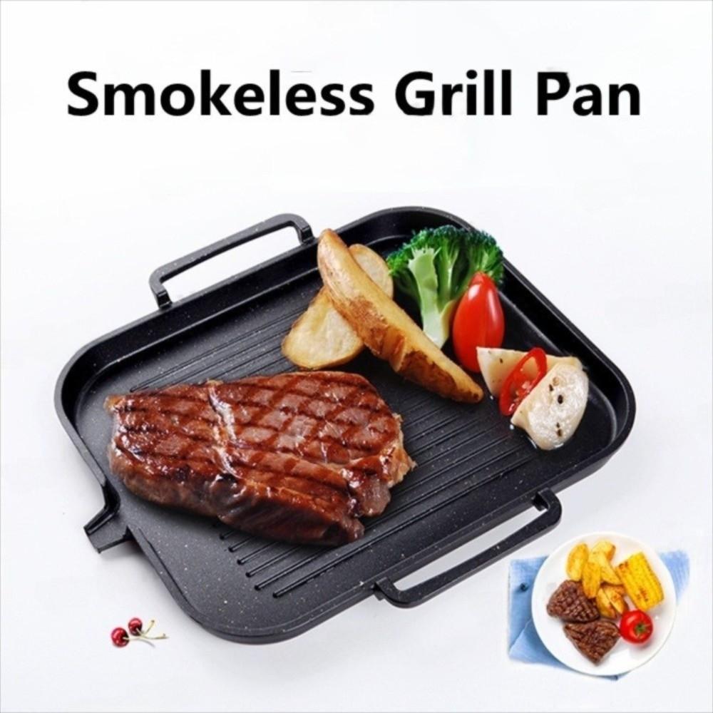 Non Stick BBQ Grill Pan Skillet Portable Camping Barbecue Pan  Induction Cooker