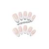 Handmade European Style Nude False Nails - Elegant White-Edged, Detachable, Versatile Wearable Nails in a Cool, Simple Design.