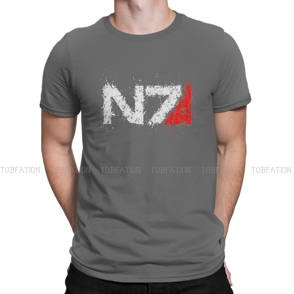 Retro TShirt For Men Mass Effect ME1 Game Clothing Fashion T Shirt 100 Cotton Print Loose Creative Gift