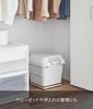 Yamazaki RIN Interior Low Platform W30 x D30 x with Discreet 10064 Cart, Square, Brown, H3.1cm, Casters, Compact,