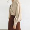 Navava Modern Classic Puff China Neck Long Sleeve Blouse Nb2437