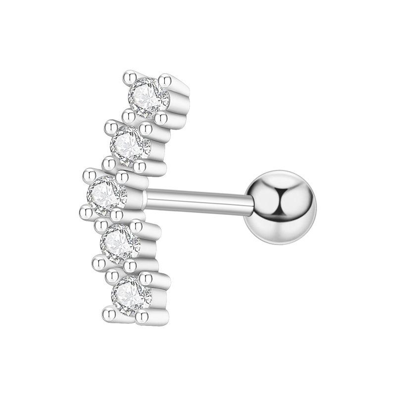 Floral Pave Diamond Mini Screw Stud Earrings 