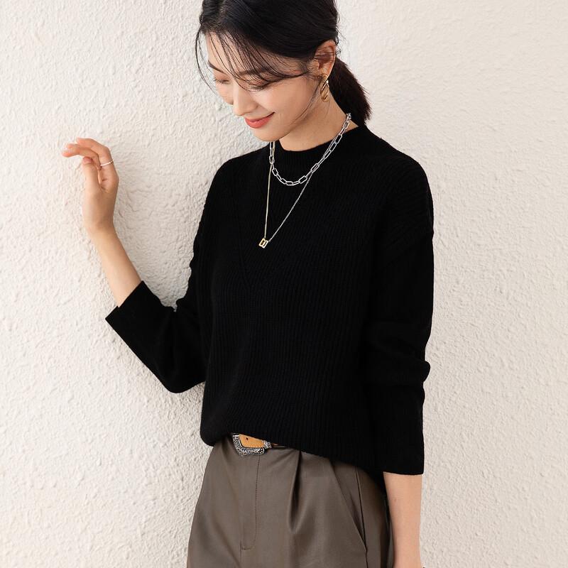 

TUHUANG Women s Thick Pure Wool Mock Neck Sweater XL