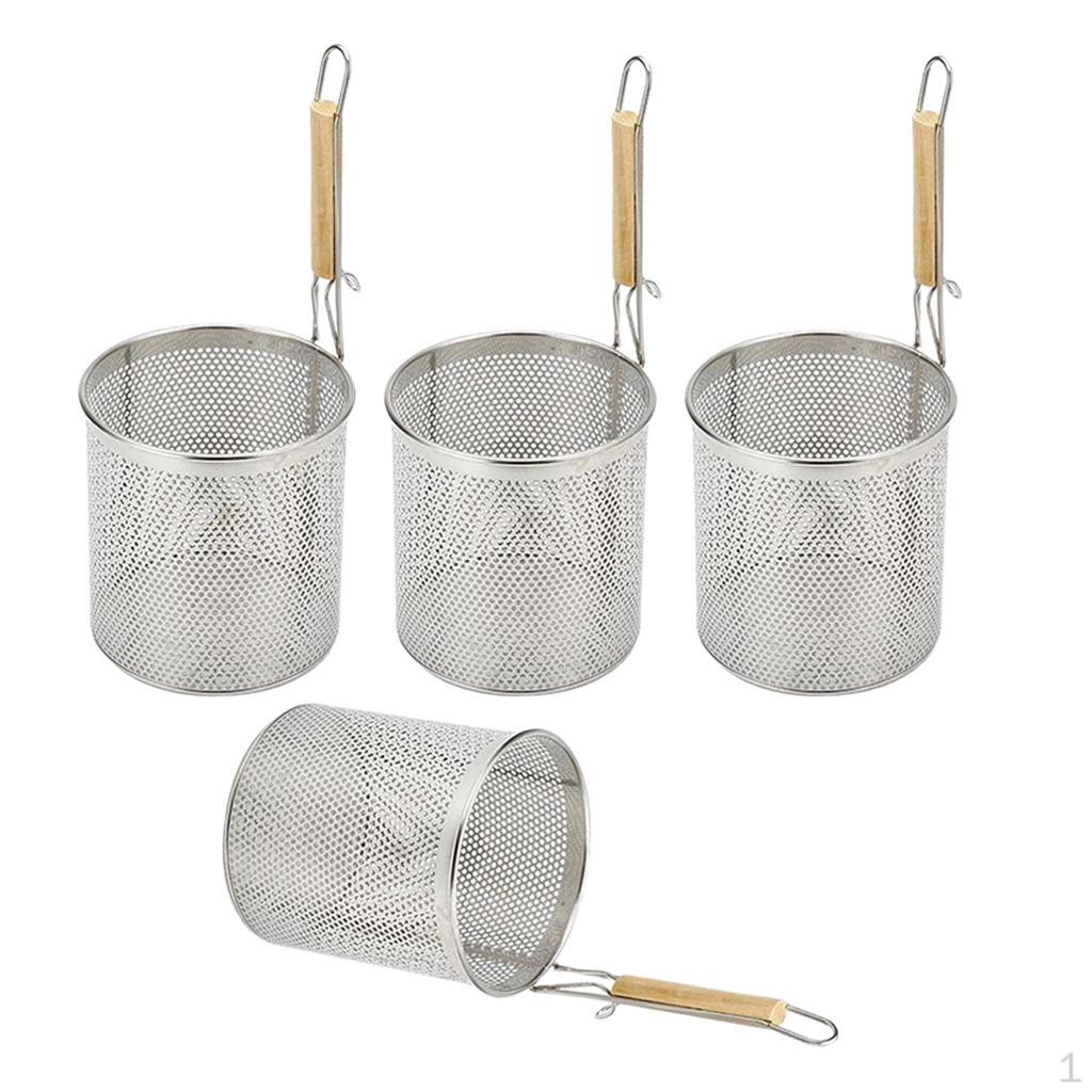 

4 Stainless Steel Food Noodle Strainer Colander Sieve Kitchen Utensil 14cm