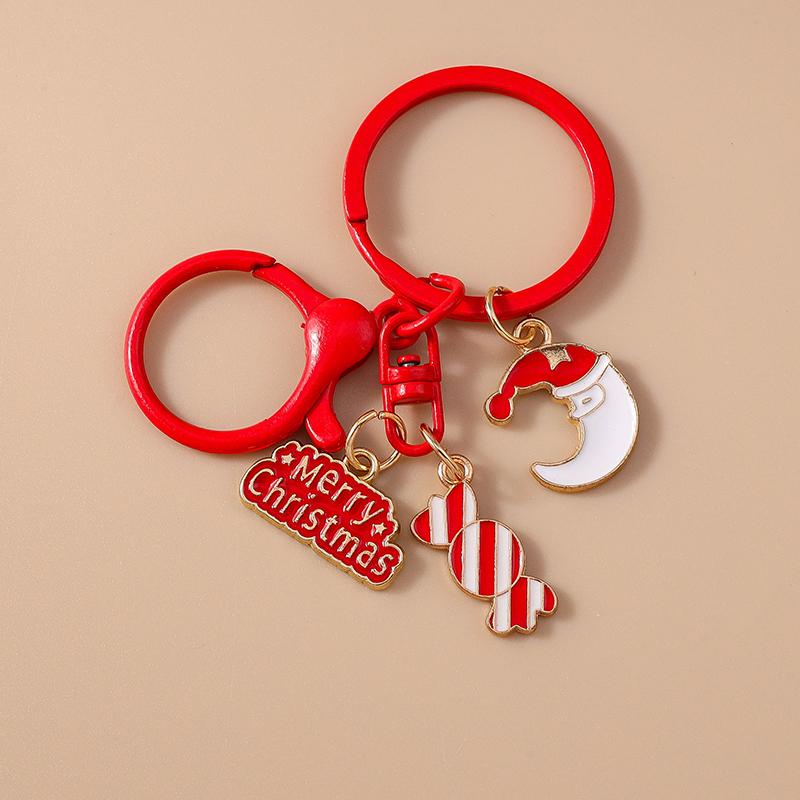 New Christmas Tree Keychain Women Girls Snowman Santa Claus Key Ring Pendants for Handbag Decor DIY X'mas Key Chain Gifts