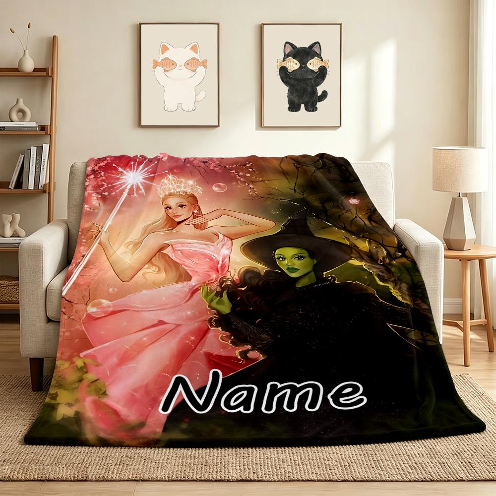 Custom Name Light Shadow Flannel Blanket Throw Blanket Soft Warm Sofa Bed Decor Unique Gift