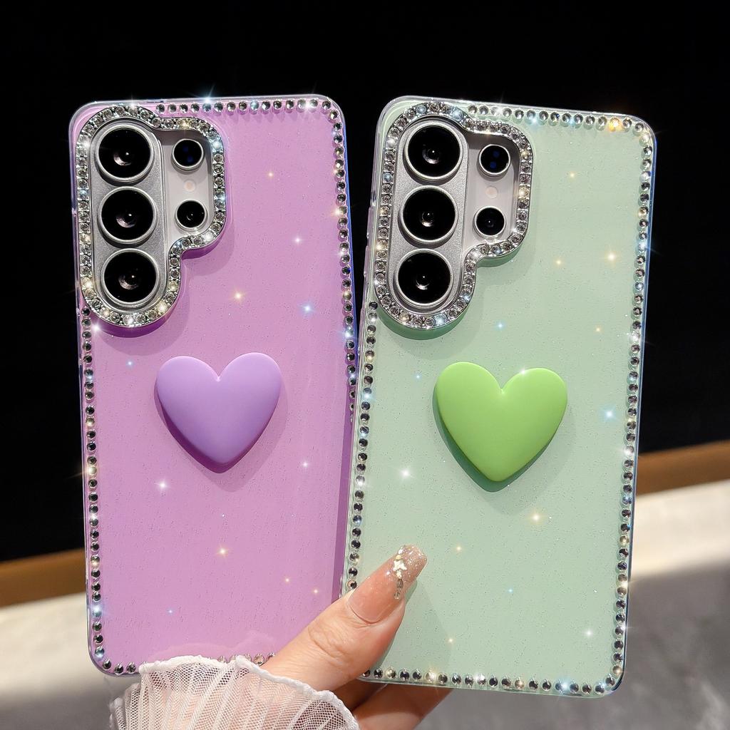 Korean Flash Diamond Samsung S11Ultra Mobile Phone Case Apple 11Promax Color Big Love Protective Case