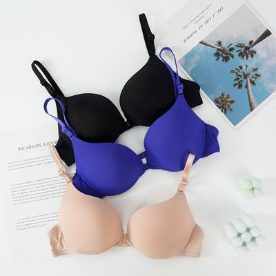 Sexy Push Up Bra Women's Front Buckle Bras Solid Seamless Simple Lingerie Female Small Chest Bralette Backless Underwear