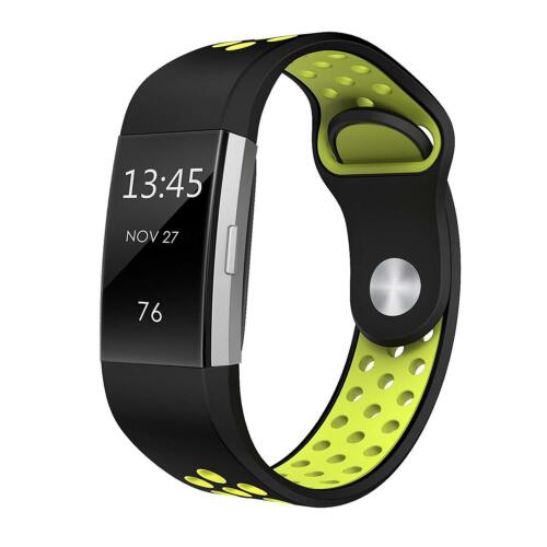 Мягкий силиконовый сменный запасной спортивный ремешок-браслет для Fitbit Charge 2 Black yellow