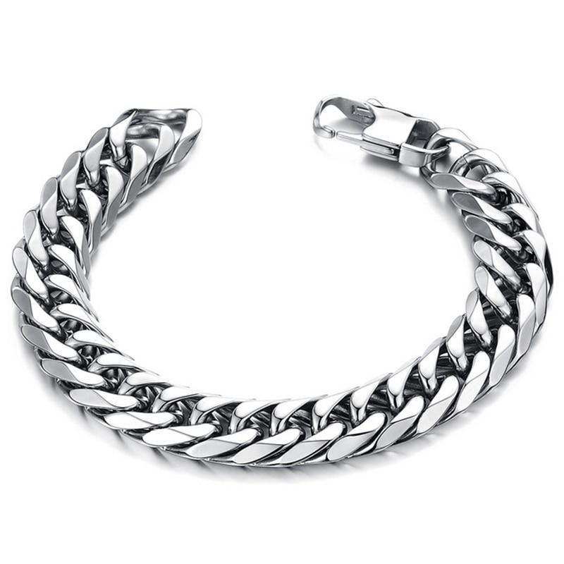2021 neue Mode Kubanische Kette männer Armband Klassische Edelstahl 14mm Breite Kette Armband männer und frauen schmuck Geschenke