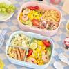 Cute Sealed Lunch Box with Fork Spoon Leak-proof Sweet 3 Grids Lunch Box Bow Fresh Keeping Picnic Box School Meals