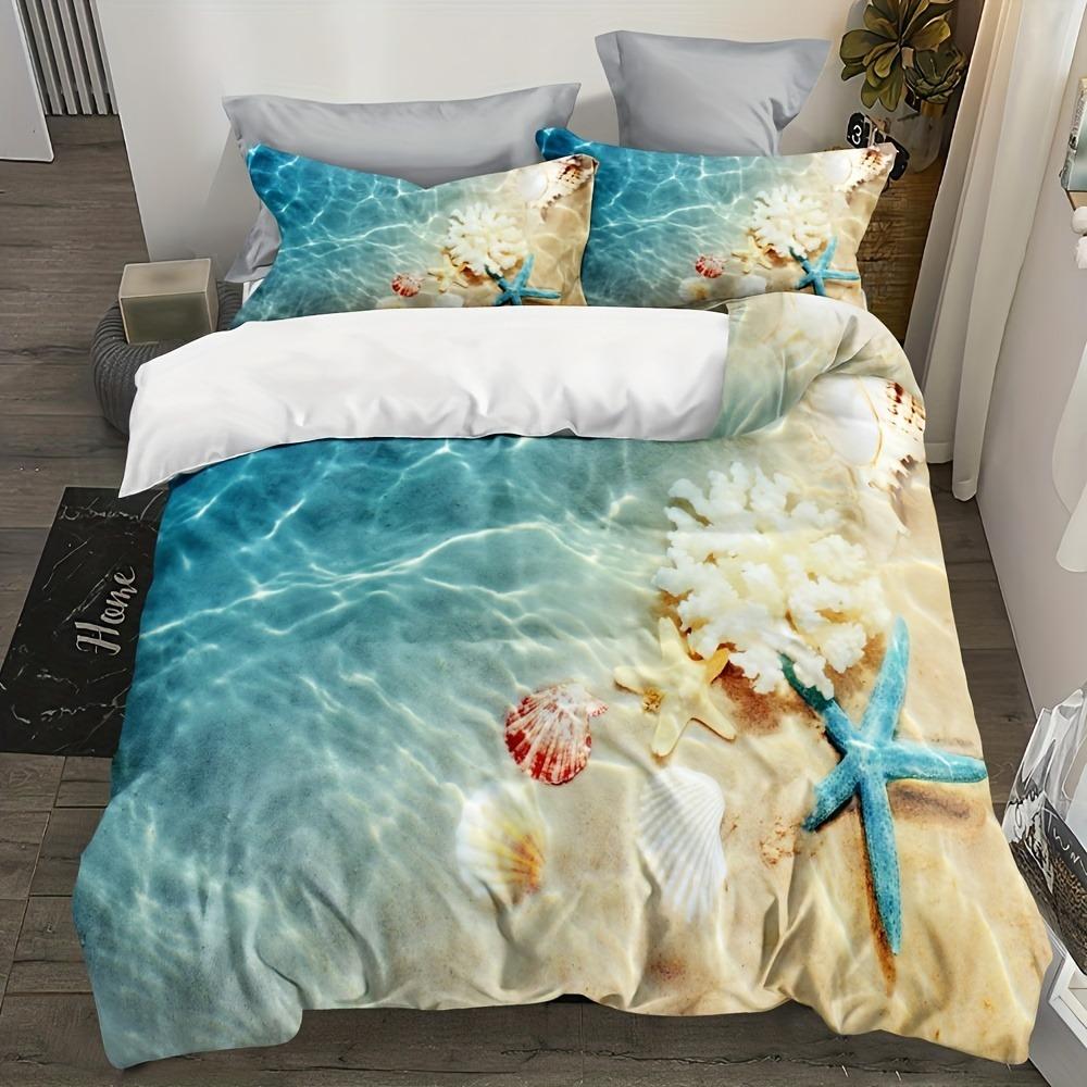 Beach Scenes Print Bedding Set Duvet Cover Set Soft Comfortable Duvet Cover For Bedroom Guest Room