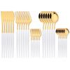 30Pcs Gold Dinnerware Cutlery Set High Quality Stainless Steel Flatware Knife Teaspoon Fork Tableware Western Kitchen Silverware