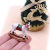 Miniature Christmas Horse Decors For Dollhouses Safe Craftsmanship Rocking Horse Chair