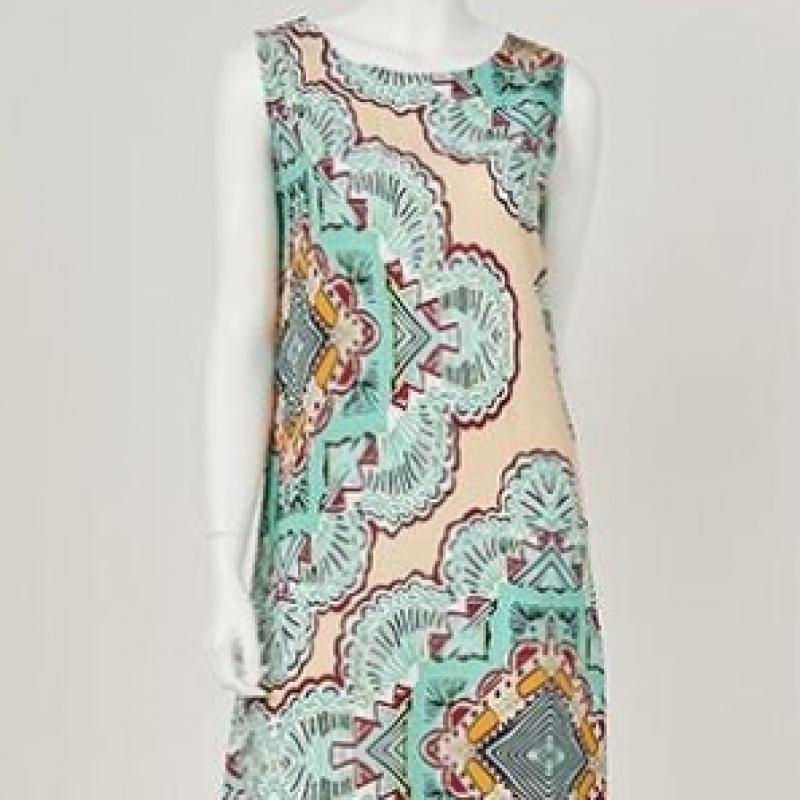 L Affair Women Diaper Motif Mint Rayon Dress Lwofd135 Mi