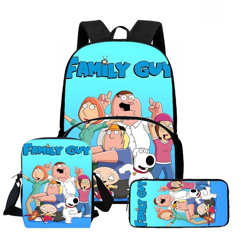 Spoof Home Family Guy Three-Piece Leisure High Definition Printing Primary School Students Lightweight Backpack