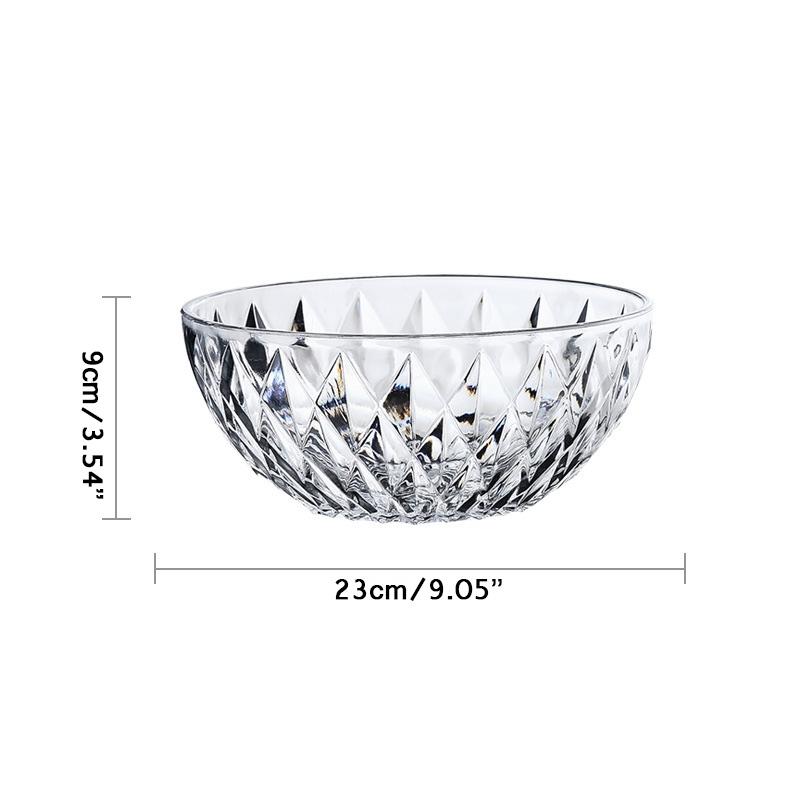 Salad Bowl Tableware Fruit Vegetables Acrylic Clear Bowl Round Dinner Kitchen Dinnerware Multi Size Cookware Creative Plastic