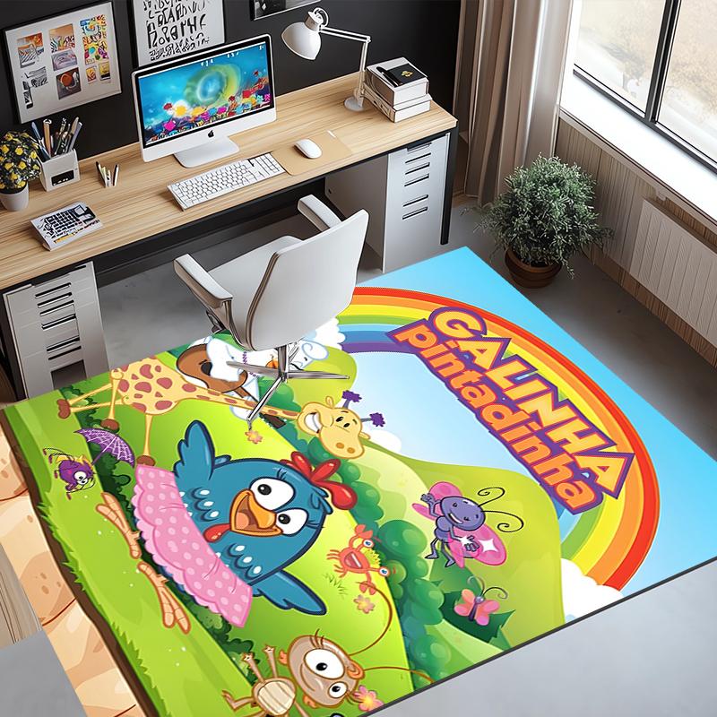 Peppa Pig Pattern Rug, Indoor/Outdoor Mat, for Picnic, Gameroom, Bedroom, Office, Living Room, Home Decor Carpet, Birthday Gift