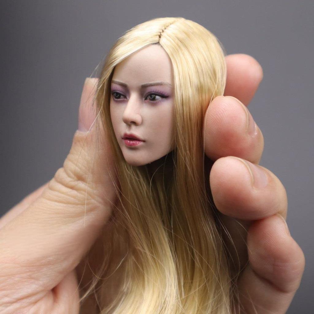 Zabawki Hobby skala figurka akcji kompatybilna z ciałem TBLeague Junior Bishoujo Lolita Złote Długie Włosy Azjatycka Uroda Żeńska Głowa i ubrania nie &