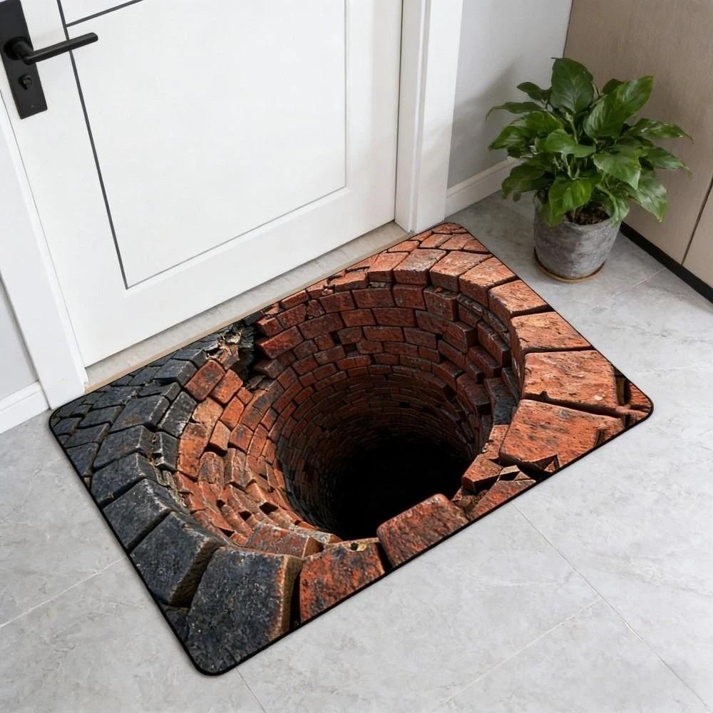 Non-slip Optical Illusion Doormat 3D Flat Bedroom Door Rug Creativity Bathroom Carpet  Home Decor