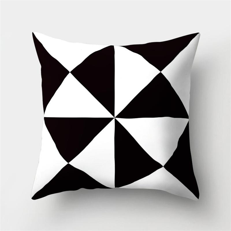 Simple Black and White Geometric Art Pattern Cushion Cover Home Living Room Sofa Decoration Square Pillow Pillow Cover