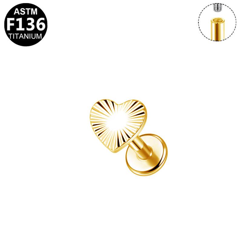 Titanium Heart Drop G23 Piercing Jewelry - Versatile Internal Thread Ear & Lip Stud