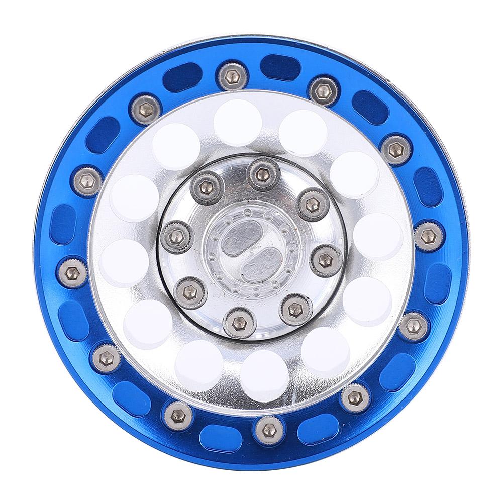 4pcs Metal Wheel Hub RC Car A Essories Fit for 1Celsius10 RC Crawler 1.9 Inch(Red Black )