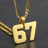 Fashion Stainless Steel 67 Number Digital Necklace Athlete Necklaces For Men Women Kids Girls Chain Personalize Jewelry Gift