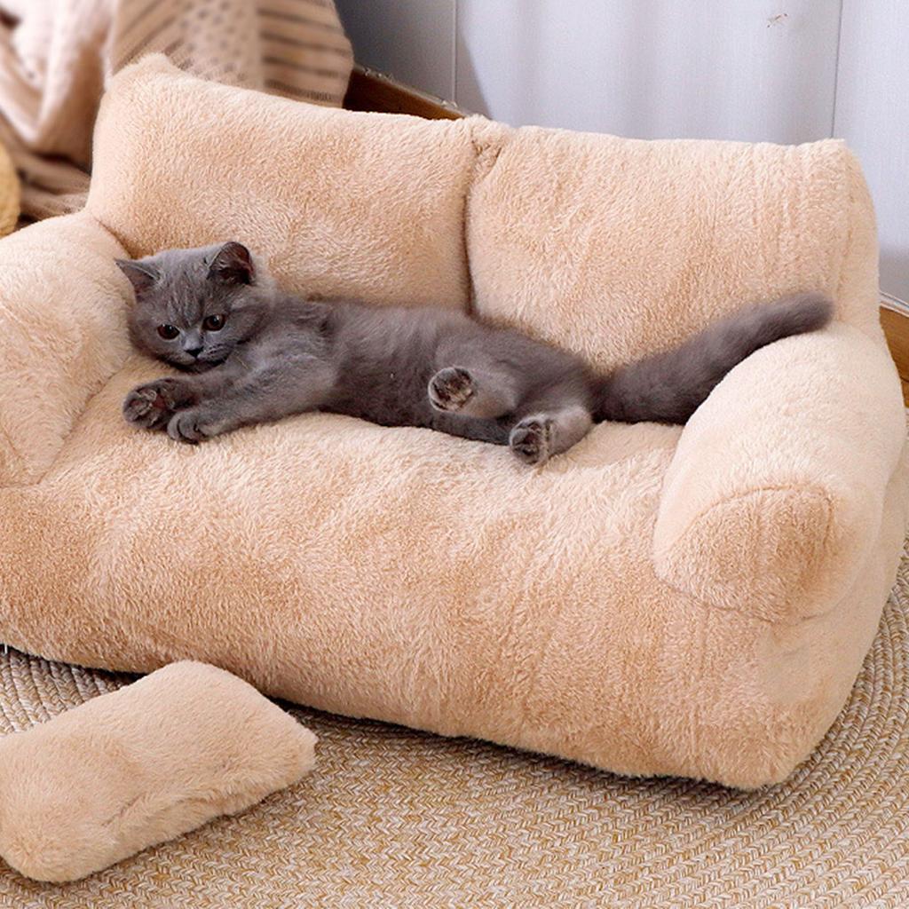 Sofa dla zwierząt domowych, ciepła, miękka, wygodna, zdejmowana, zmywalna, antypoślizgowa, dolna część kanapy dla kotów i psów