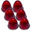 Customize 24V Truck Side Marker Lamps with Glass Lens and Crystal Universal Colors Bulbs, (Red, 6-Pack)