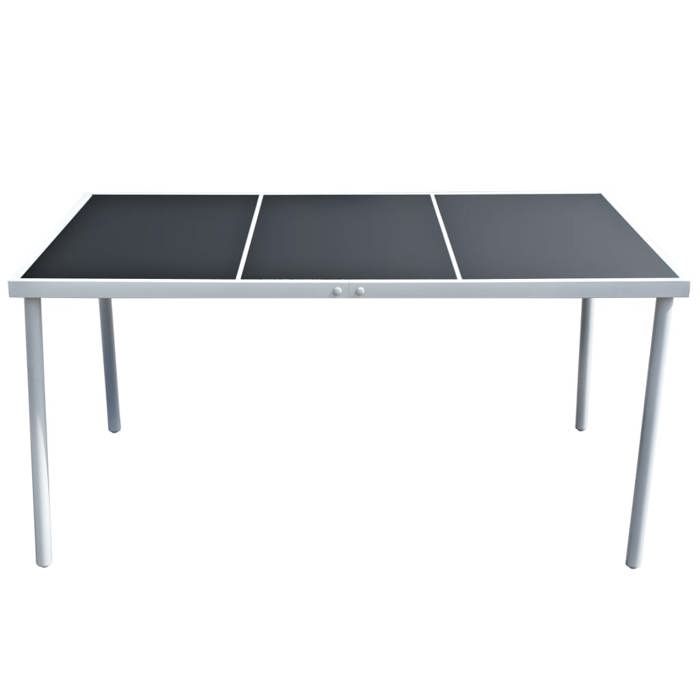 VidaXL Table de jardin 150x90x74 cm Noir Acier